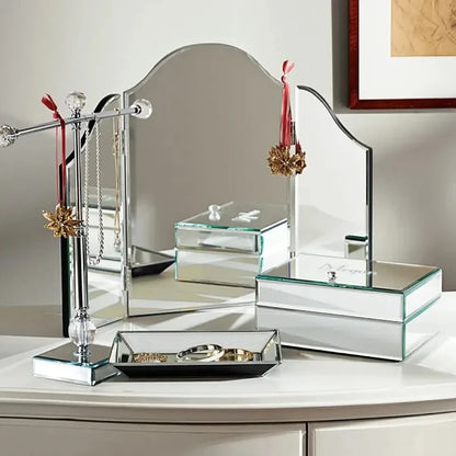 Modern Bevelled Edge Glass Makeup Mirror Fashion Tabletop