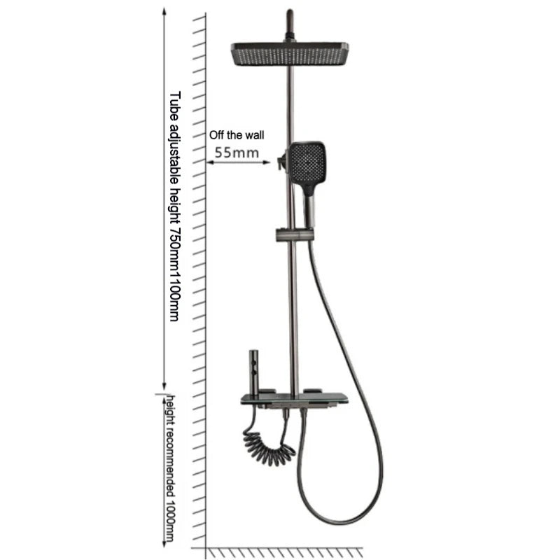 Bathroom Shower Full Digital Display Shower System Piano