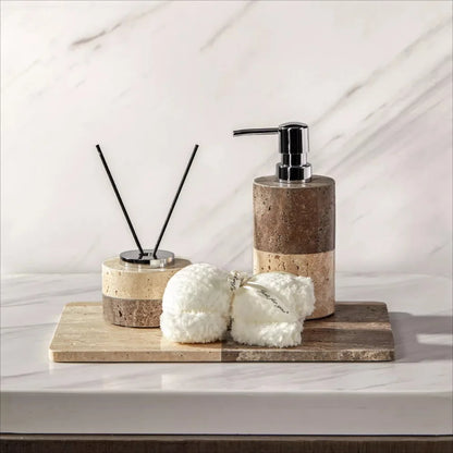 Marble Lotion Bottle Color-Blocked Leopard Print Mouthwash Cup