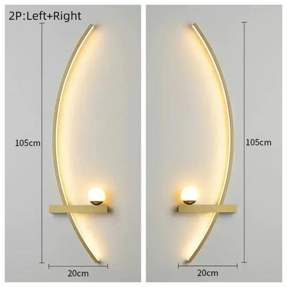 Modern Led Simple Art Bedroom Bedside Wall Lamp