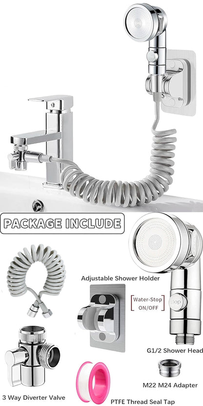 Handheld Faucet Water Diverting Shower Head External Rain