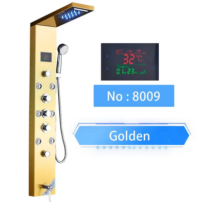 Shinesia Led Shower Panel Waterfall Rain Digital Display