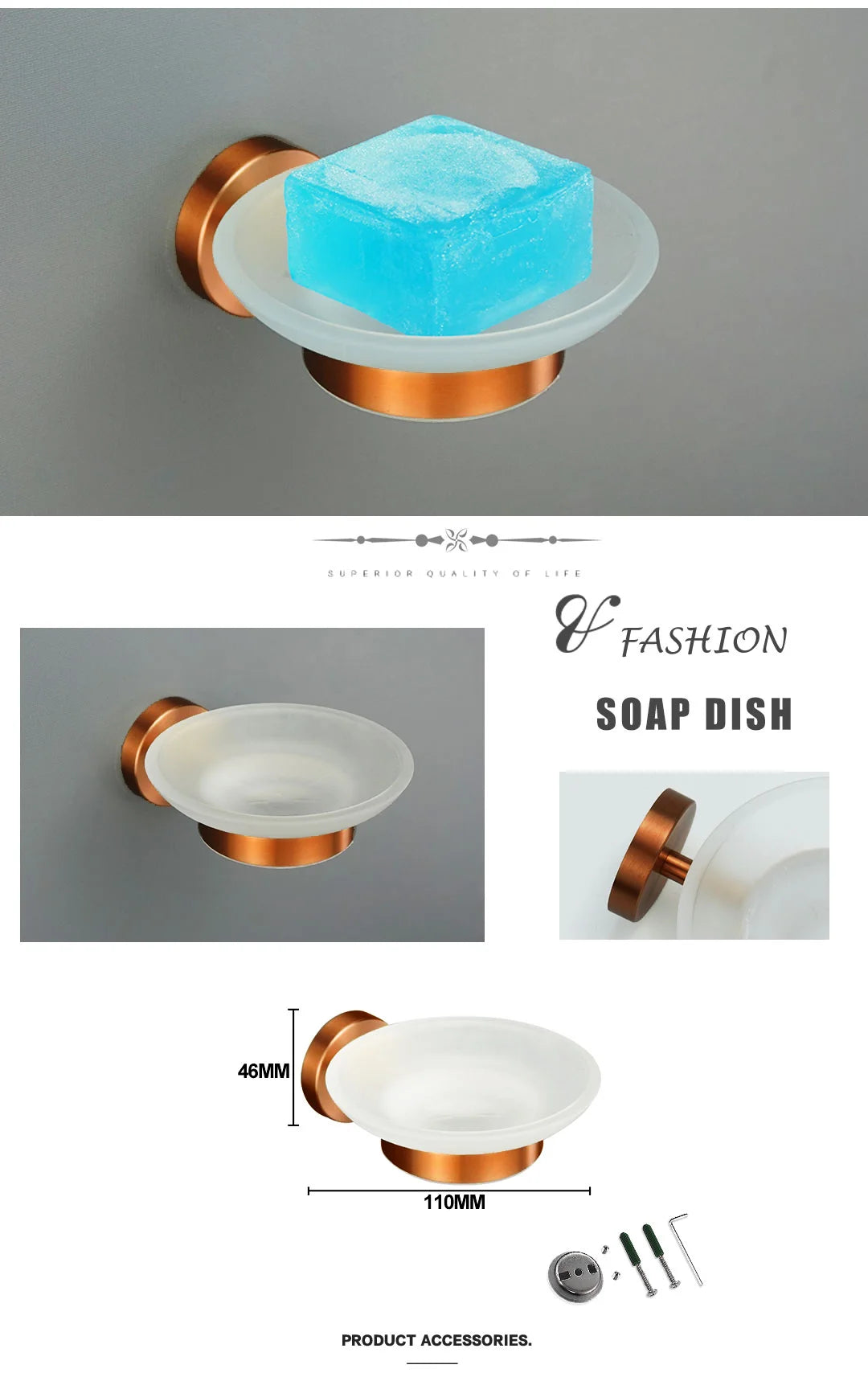 High Quality Brushed Rose Gold Bathroom Pendant Towel