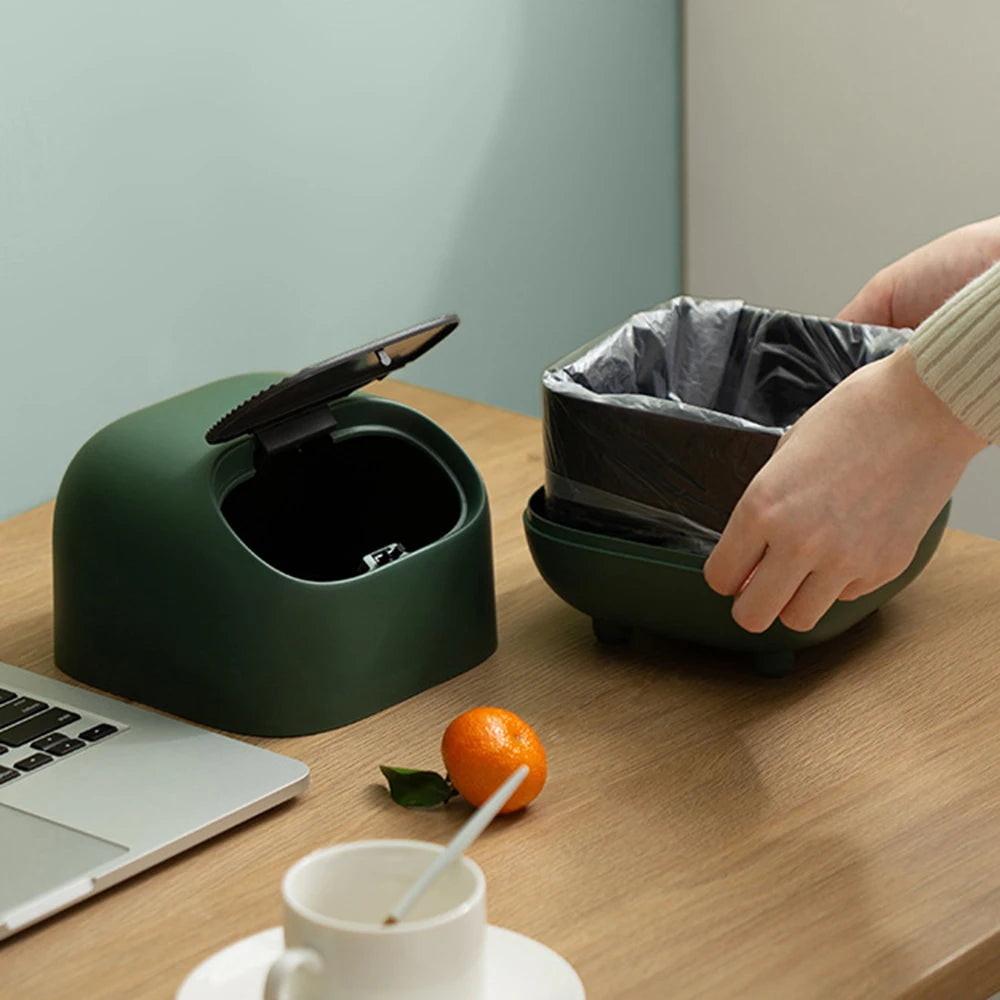 Mini Trash Can Lid Cute Ninja Desktop Trash