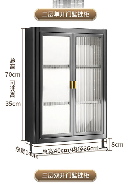 Modern Wall Mounted Bathroom Cabinet White Waterproof Storage