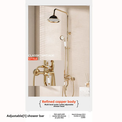 Vintage Shower System Brass Lightweight Luxury Gold Shower
