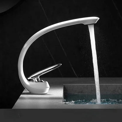 Creative Bathroom Sink Faucet Tap White Brass Wash
