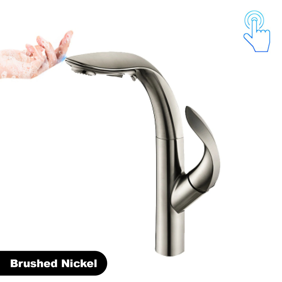 Luxury Brass Gold Touch Switch Faucet Pull-Out Design