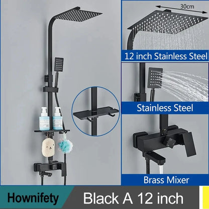 Golden Shower Faucet Rainfall 3/4-Way Bathtub Tap Bathroom