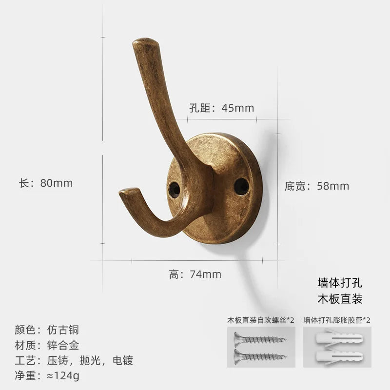 Yutoko Hook Moon Antique Wall Hanging Clothes Hook
