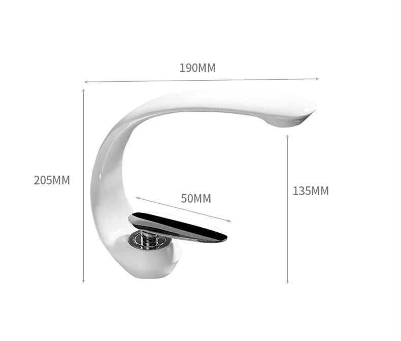 Creative Bathroom Sink Faucet Tap White Brass Wash
