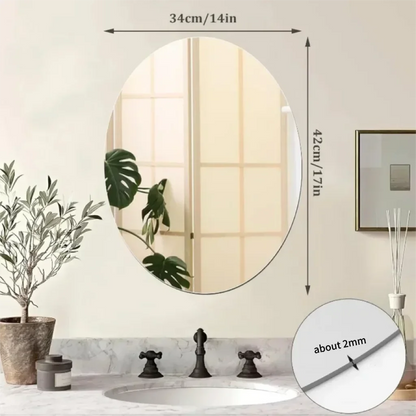 Shatterproof Oval Wall Mirror Acrylic Bathroom Unbreakable