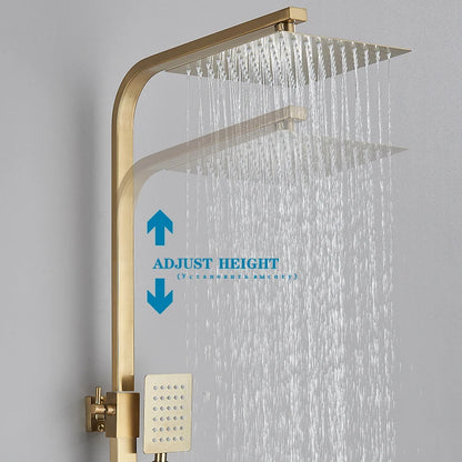 4-Function Wall Mounted Shower Faucet Rainwater Bathtub Shower