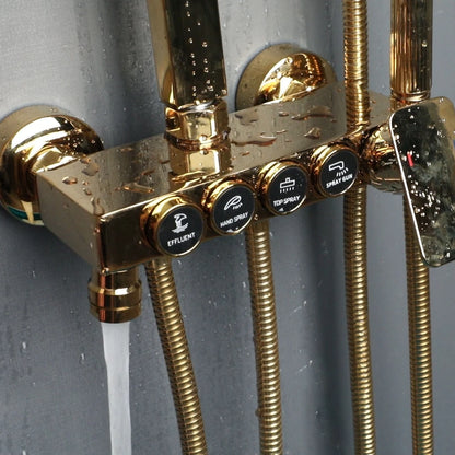 Zappo White Gold Digital Shower Brass Bathroom Fixture