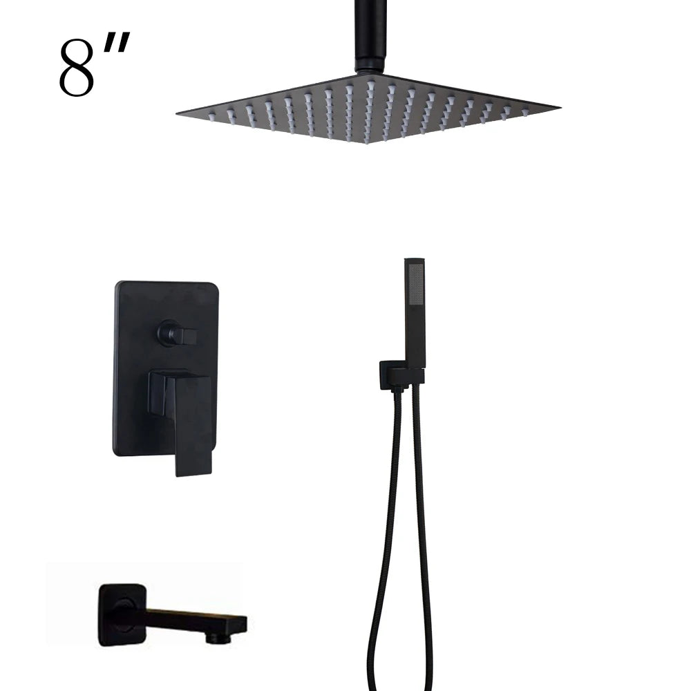 Kemaidi Bathroom 2-3 Way Shower Faucet Black 3-Functions