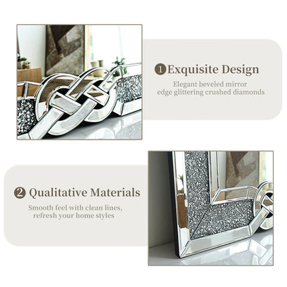 Wisfor Crushed Diamond Wall Mirror Rectangular Glass Silver