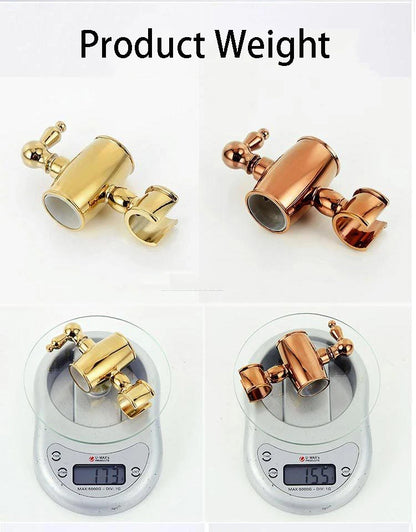 Brass Jade Shower Faucet Wall Mount Rose Gold
