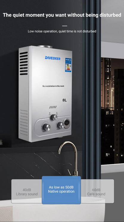 Divedeer Lpg Gas Water Heater 6l/8l/10l/12l/16l/18l Appliance