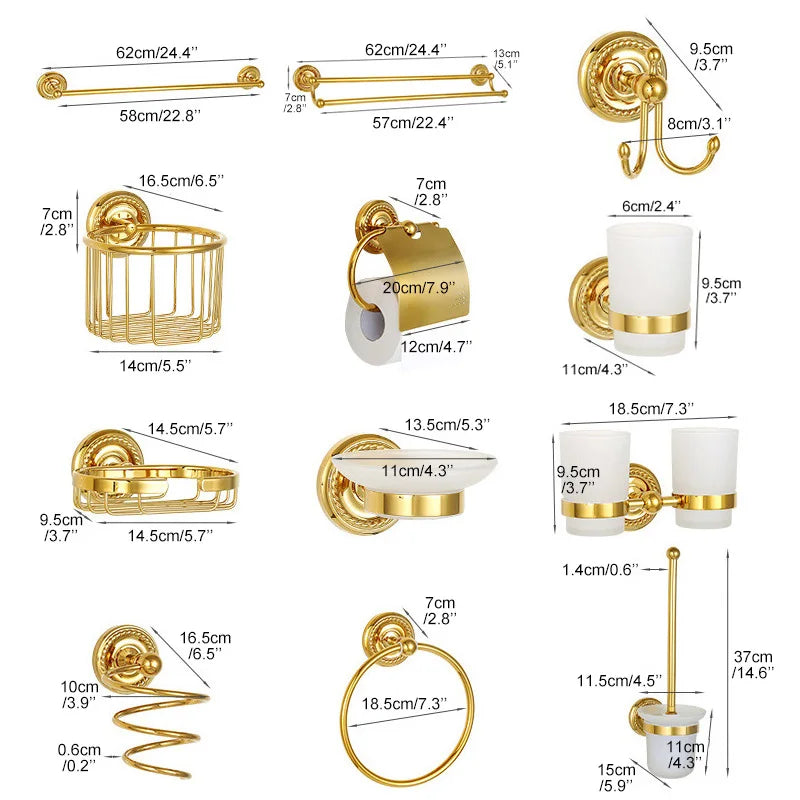 Gold Bath Hardware Bathroom Shelf Soap Dish Toilet