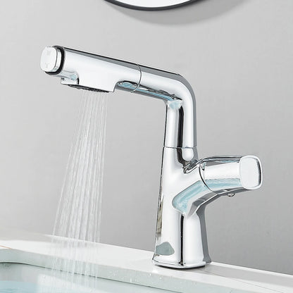 Bathroom Sink Faucet Lift Up Down Stream Sprayer