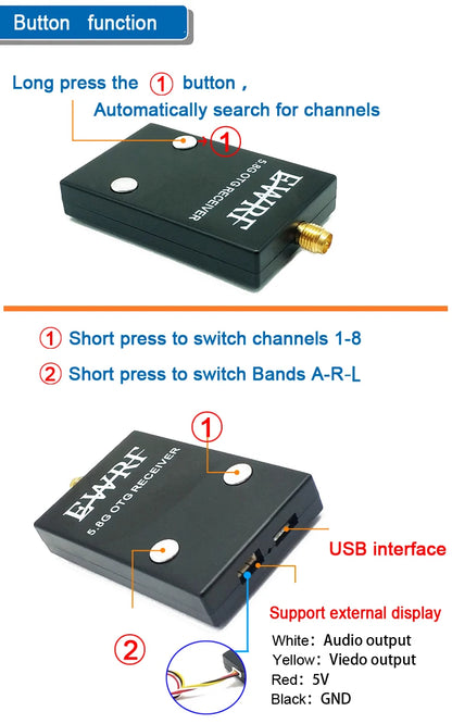 8g Fpv Receiver Uvc Video Downlink Otg Vr