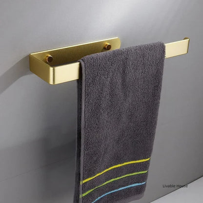 Towel Holder Bathroom Rack Bar Golden Roll Paper