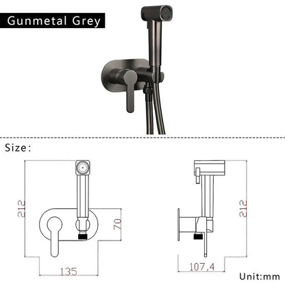 Brass Wall Mount Toilet Bidet Sprayer Faucet Cold