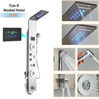 Luxury Bathroom Shower Panel Waterfall Rainfall Shower Head