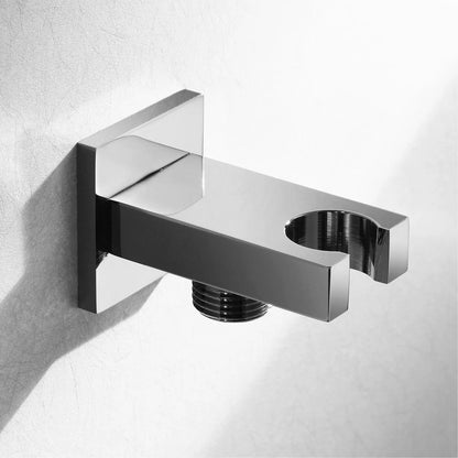 Wall-Mounted Shower Base Chrome Black Gold Square Hand-Held