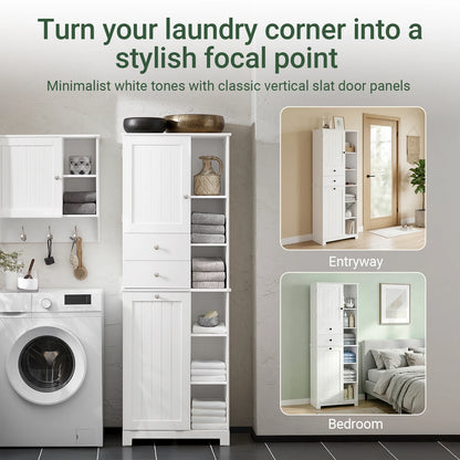 Sobuy Bzr104 High Wardrobe Fold-Out Bathroom Wardrobe Narrow