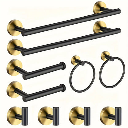Black Gold Bathroom Hardware Wall Mounted Stainless Steel