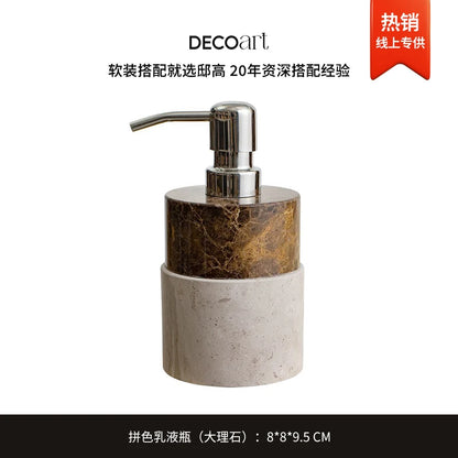 Marble Lotion Bottle Color-Blocked Leopard Print Mouthwash Cup