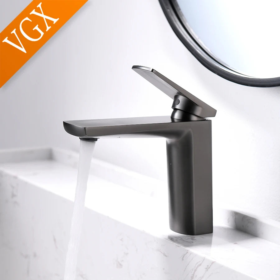 Vgx Brushed Gold Bathroom Faucets Square Basin Mixer