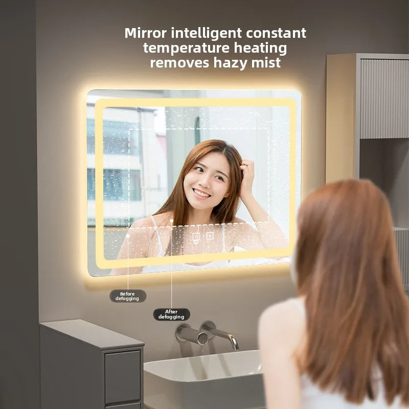 Hotel Bathroom Mirror Square Smart Led Bathroom Light