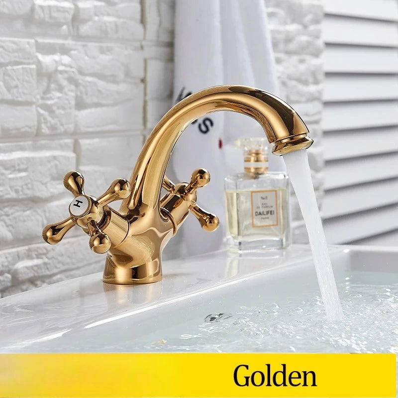 Senlesen Antique Faucet Bathroom Basin Faucet Two Handles