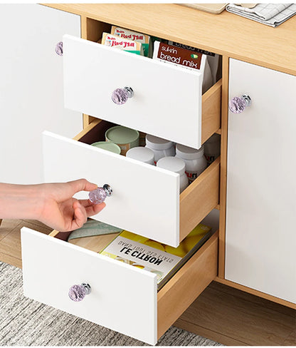 Colorful Crystal Glass Ball Pulls Knobs Wardrobe Door