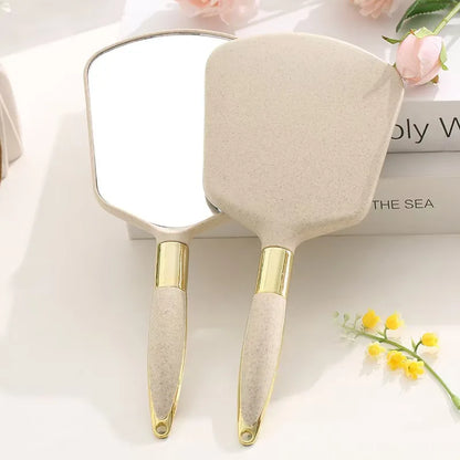 Lady Handheld Makeup Mirror Cosmetic Retro Mirror Spa