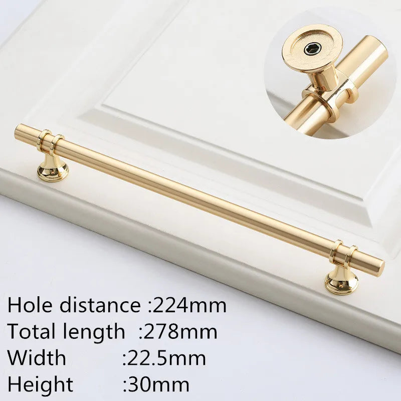 Kk&Fing Cabinet Wardrobe Door Golden Handles Lengthen Light