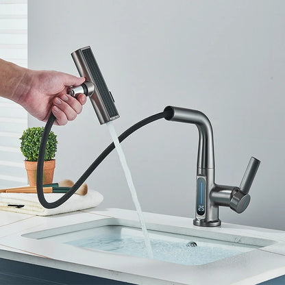 Lcd Bathroom Basin Faucet Digital Display Basin Tap