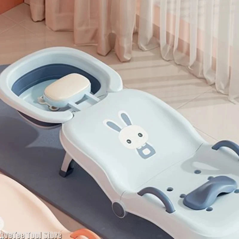Foldable Children Hair Washing Recliner Baby Shampoo Bed