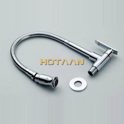 Hotaan 1set Wall Mounted Chrome Sink Faucet Tap
