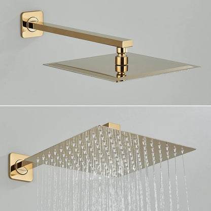 Golden Shower Faucets 2-Ways Rainfall Shower System Wall