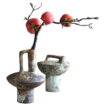 Wabi Sabi Style Ceramic Vase Retro Dried Flowers