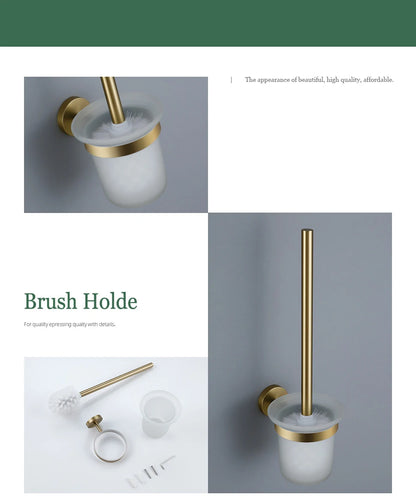 Gold Bathroom Towel Bar Bath Robe Hook Brass