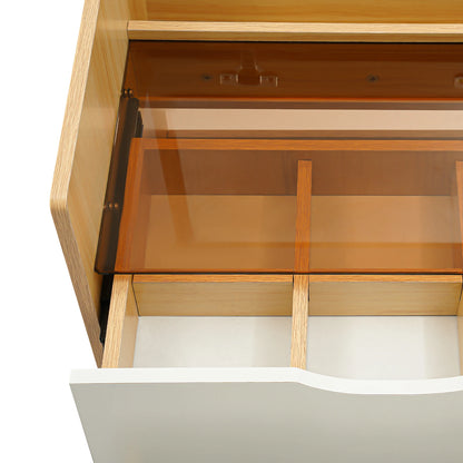 Makeup Vanity Table Drawers Dressing Table Foldable Mirror