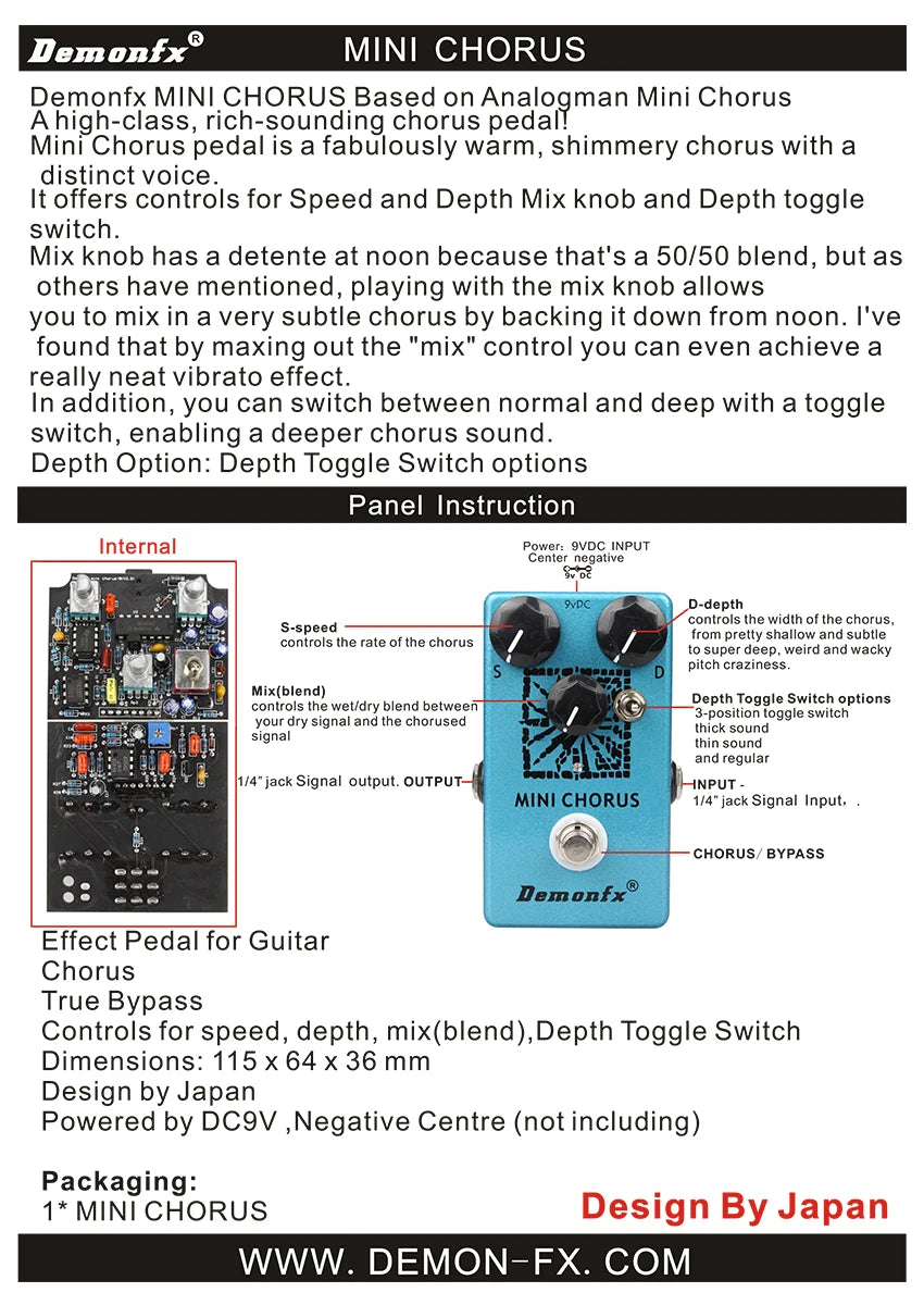 Demonfx Guitar Effect Pedal K-C At-Ds Freedman Be-Odx