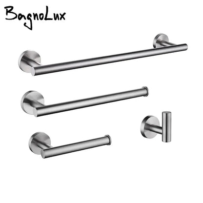 Bathroom Hardware Kit Brushed Stainless Steel Round Wall
