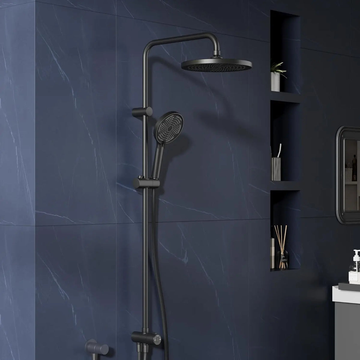 Bathroom Shower System Stainless Steel Showers Faucet Shelf