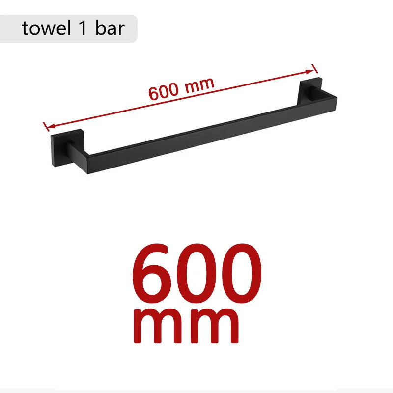 Matte Black Bathroom Hardware 304 Stainless Steel Towel