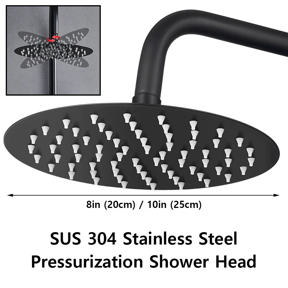 Split Rain Shower Column 304 Stainless Steel Shower